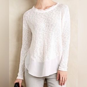 Deletta Anthro open knit chiffon hem